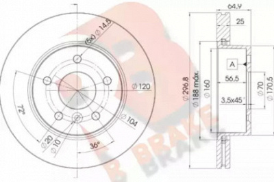 R BRAKE 78rbd22817 -  Тормозной диск